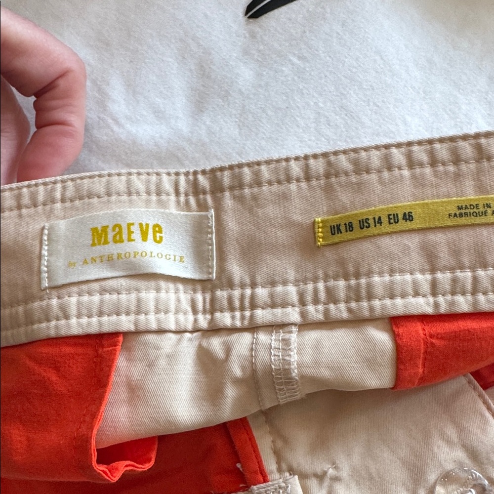 Maeve Anthropologie Pleated Barrel Pants Button 12 - Picture 4 of 7